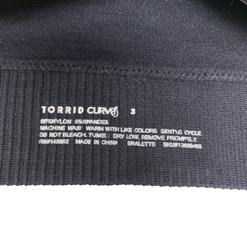 Torrid Curve Wireless Bralette Womens Size 3X Black Ribbed Knit - Picture 3 of 4